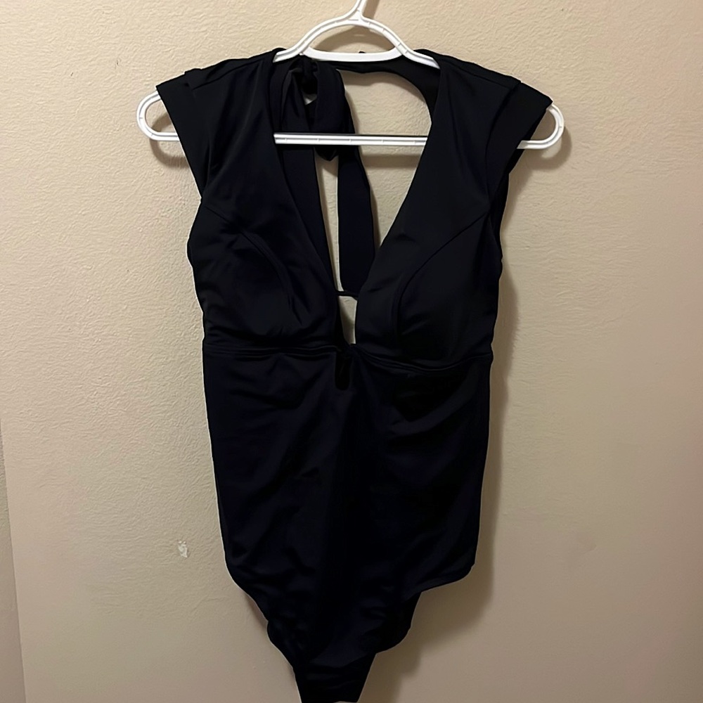 Black, medium (8-10), Time and Tru, one piece swimsuit